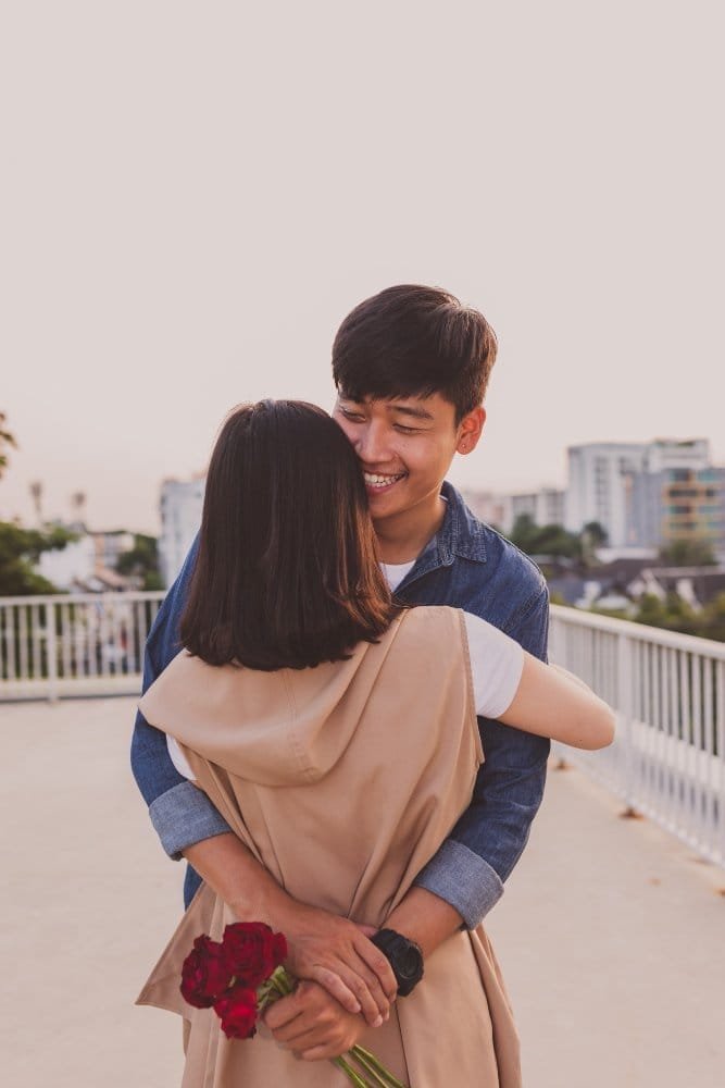 couple love hugged